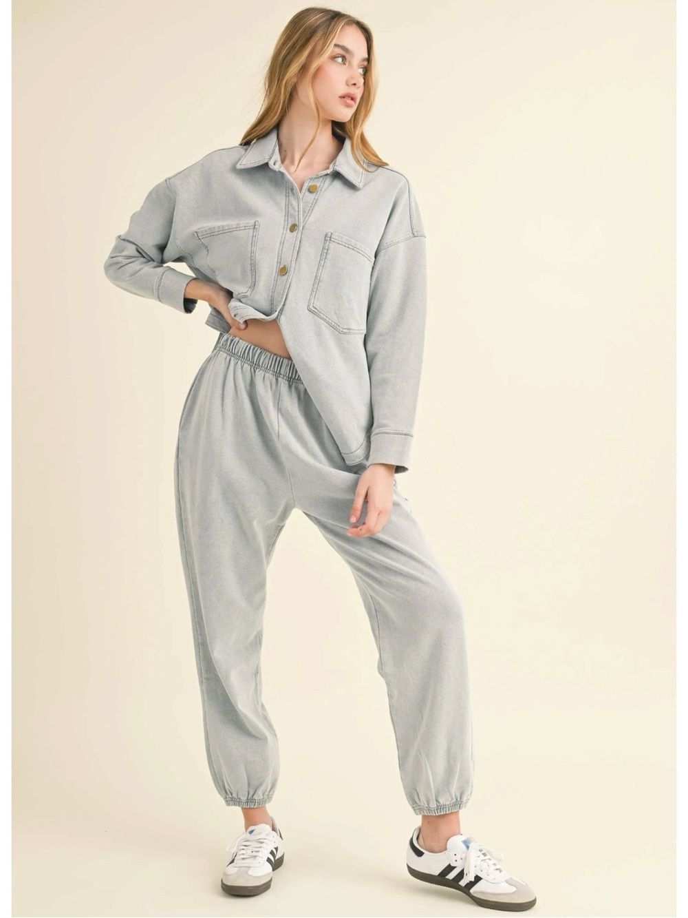 Miou Muse Oversized Washed Indigo Cotton Sweatpants Joggers Medium
